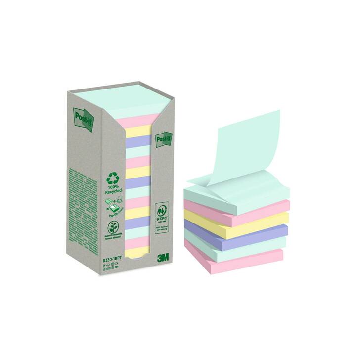 POST-IT Notes autocollantes Green Z-Notes (16 x 100 feuille, Multicolore)