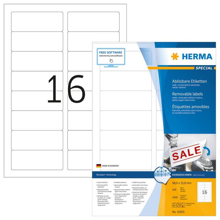 HERMA Movables (33.8 x 88.9 mm)