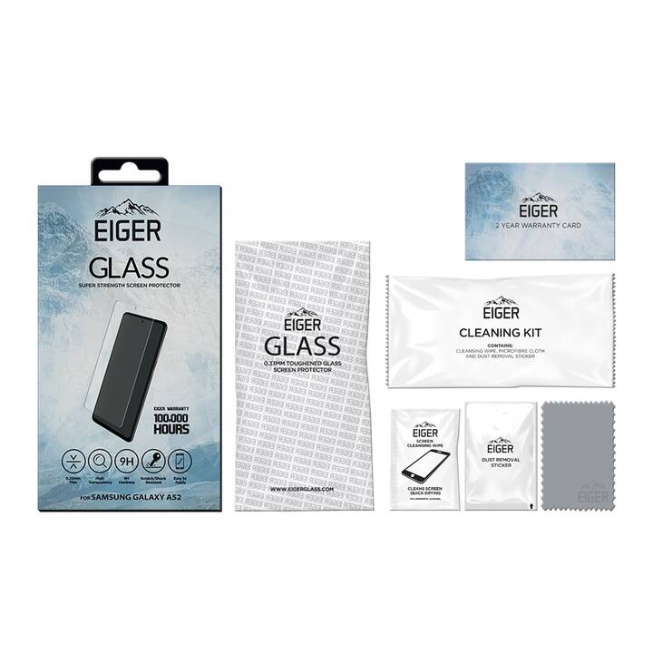 EIGER Verre de protection d'écran Glass (Galaxy A53 5G, Galaxy A52, 1 pièce)