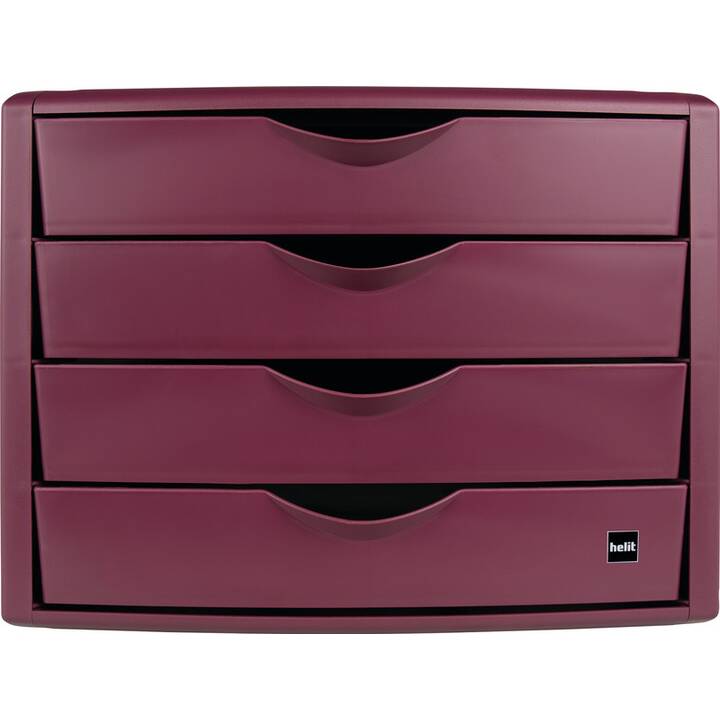 HELIT Büroschubladenbox (A4, 260 mm  x 330 mm  x 212 mm, Rot)