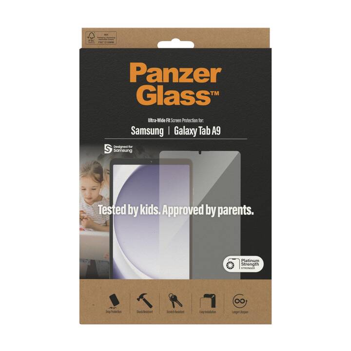 PANZERGLASS Ultra Wide Fit Film pour écran (Galaxy Tab A9, Transparent)