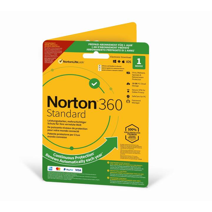 NORTON 360 Standard (Abo, 1x, 1 Jahr, Italienisch, Französisch, Deutsch)