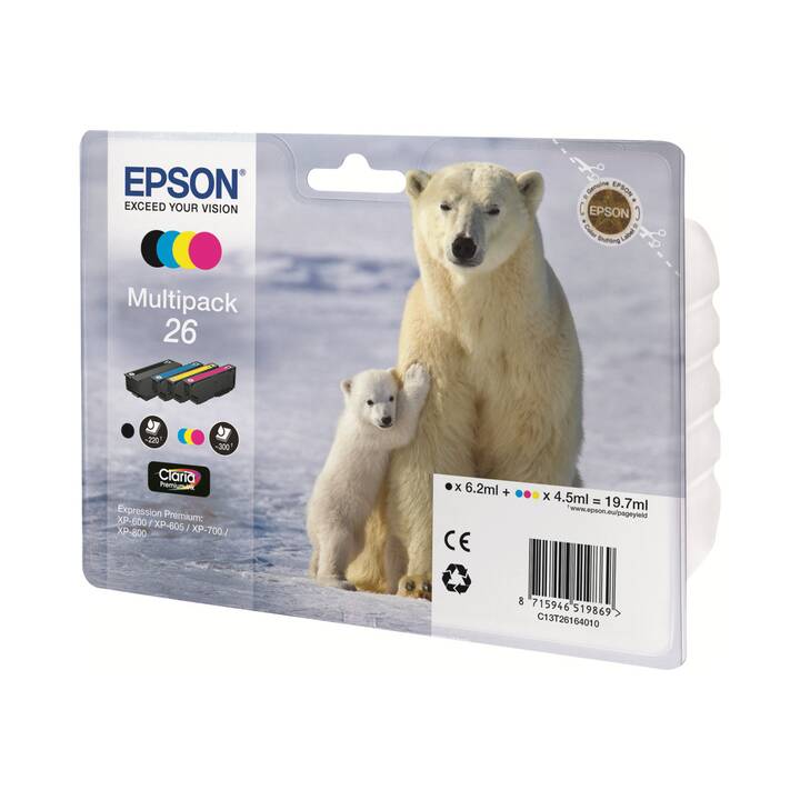 EPSON C13T26164010 (Gelb, Schwarz, Magenta, Cyan, Multipack)