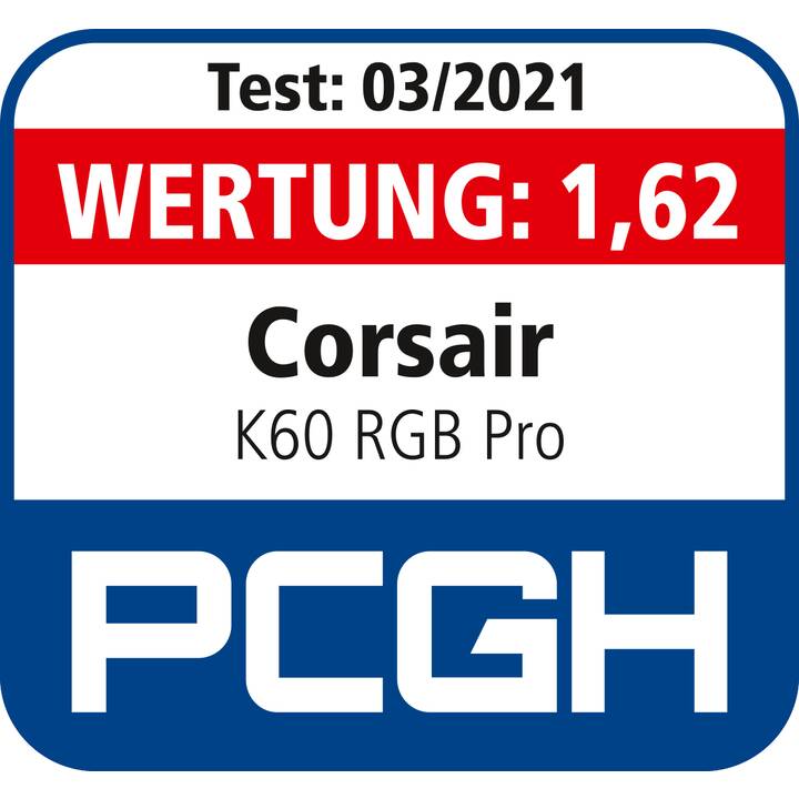 CORSAIR K60 RGB PRO Mechanical Gaming Keyboard (USB, Schweiz, Kabel)