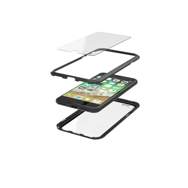 HAMA Pochette Magnetic (iPhone 8, Transparent, Noir)