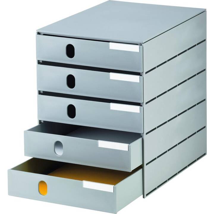 STYRO Büroschubladenbox (C4, 24.3 cm  x 33.5 cm  x 32.3 cm, Grau)