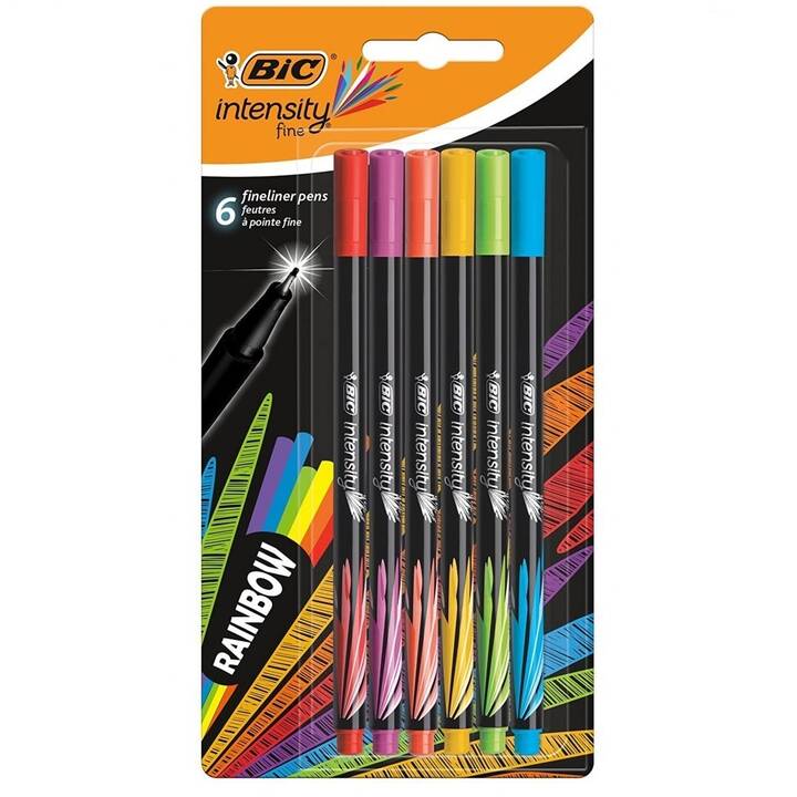 BIC Intensity Penna a fibra (Multicolore, 6 pezzo)