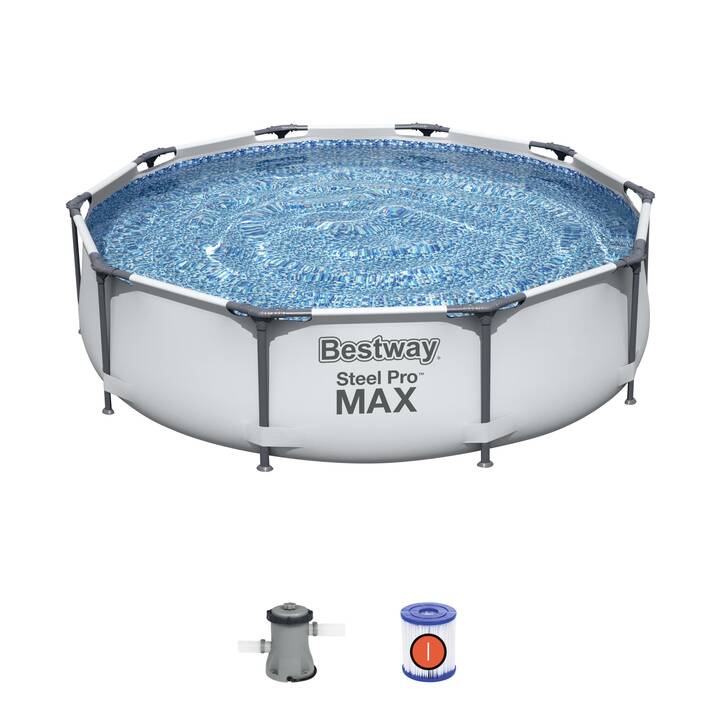 BESTWAY Piscina fuori terra con struttura tubolare in acciaio Steel Pro Max (305 cm x 76 cm)