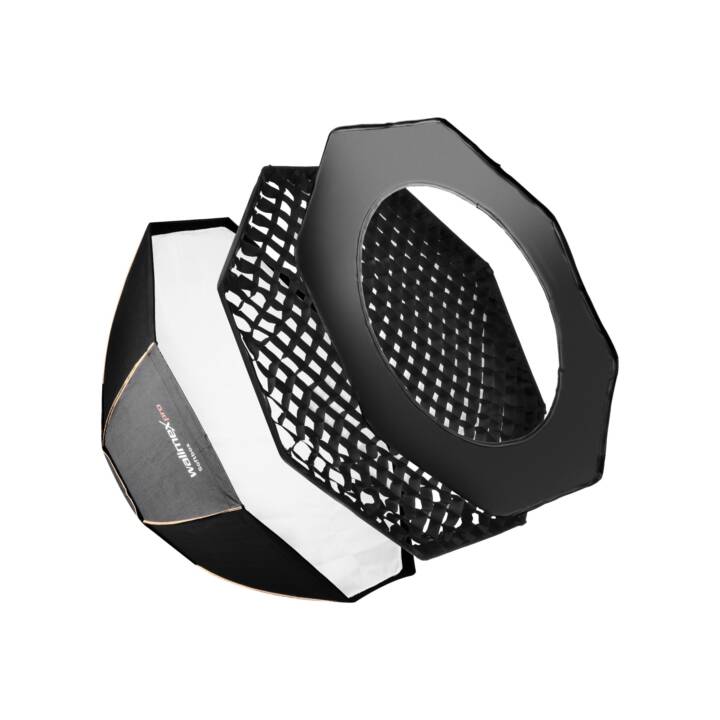 WALIMEX pro Octagon PLUS 120 Softbox (Noir, Doré, Blanc, Argent, 1200.0 x 1200.0 mm)