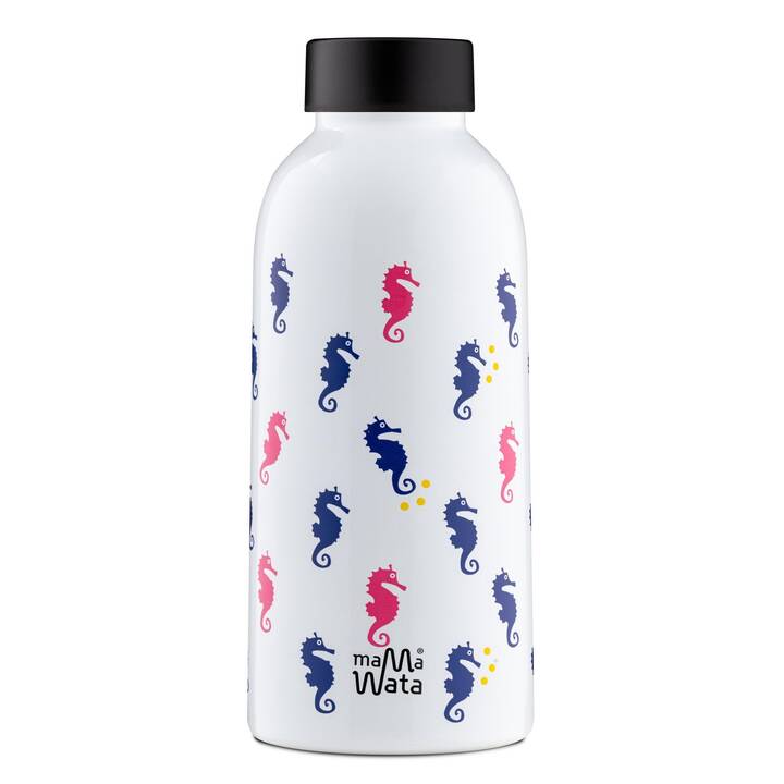 MAMA WATA Thermo Trinkflasche Sea Horse (0.47 l, Rot, Blau, Weiss, Mehrfarbig)