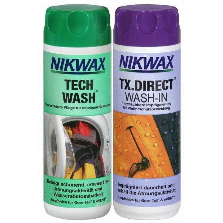 NIKWAX Prodotto impregnante Tech Wash & TX.Direct Wash-In (2 x 300 ml, Liquido)
