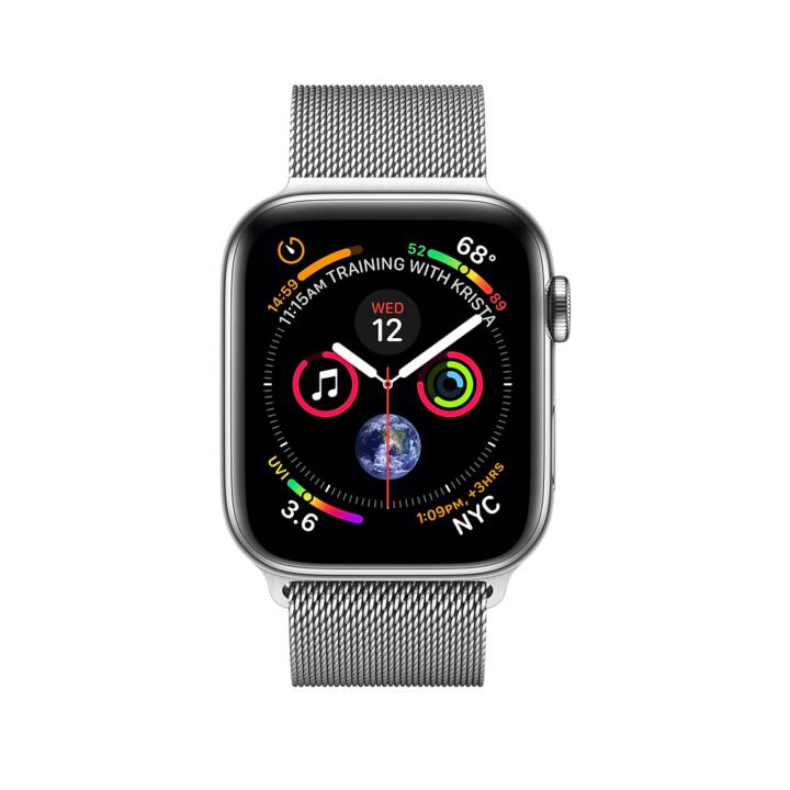 APPLE Watch Series 4 GPS + Cellular 44 mm Milanaise Silber/Silber