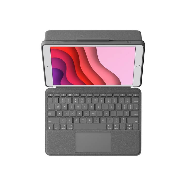 LOGITECH Combo Touch Type Cover / Tablet Tastatur (10.2", iPad Gen. 7 2019, Graphit)