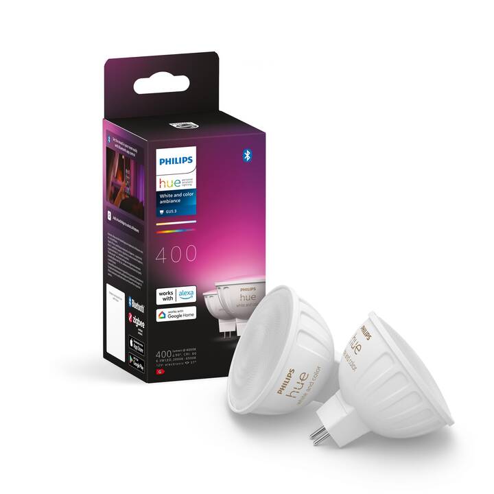 PHILIPS HUE Ampoule LED Hue White & Color Ambiance MR16 Duo (GU5.3, Bluetooth, 6.3 W)