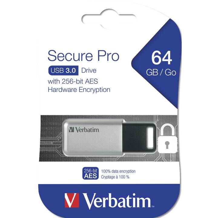 VERBATIM Secure Data Pro (64 GB, USB 3.0 Typ-A)