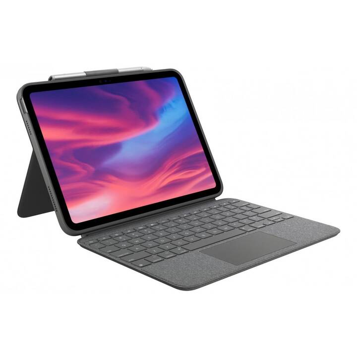 LOGITECH Combo Touch Type Cover (10.9", iPad (10. Gen. 2022), Grafite, Grigio)