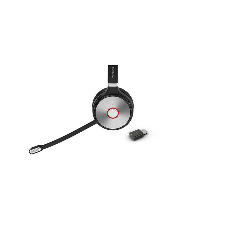 YEALINK Office Headset WH62 Dual Portable UC (On-Ear, Kabellos, Grau, Schwarz)