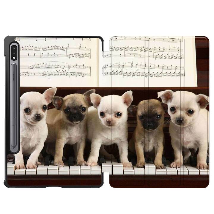 EG coque pour Samsung Galaxy Tab S8+ 12.4" (2022) - beige - chiens