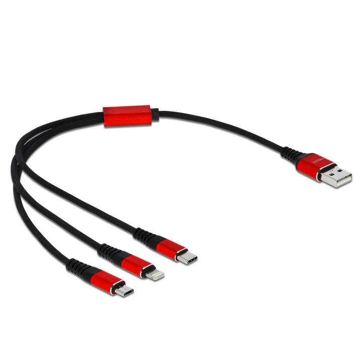 DELOCK USB-Kabel (Lightning, Micro USB, USB Typ-C, USB 2.0 Typ-A, 0.3 m)