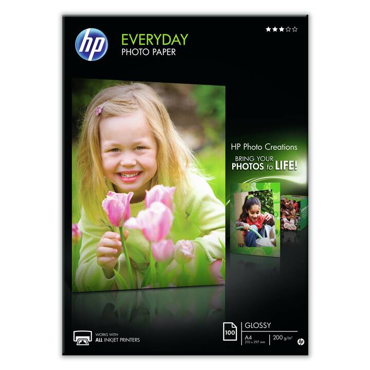 HP Everyday Fotopapier (100 Blatt, A4, 200 g/m2)