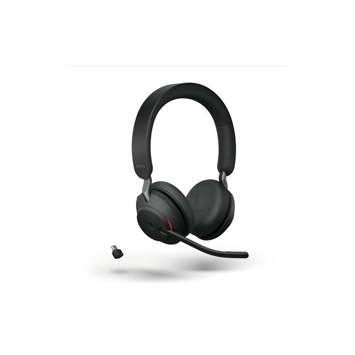 JABRA Casque micro de bureau Evolve2 65 MS Stereo (On-Ear, Sans fil, Noir)