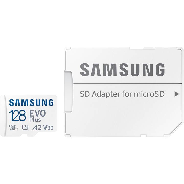 SAMSUNG MicroSDXC EVO Plus (UHS-I Class 1, A1, Class 10, Video Class 10, 128 Go, 130 Mo/s)
