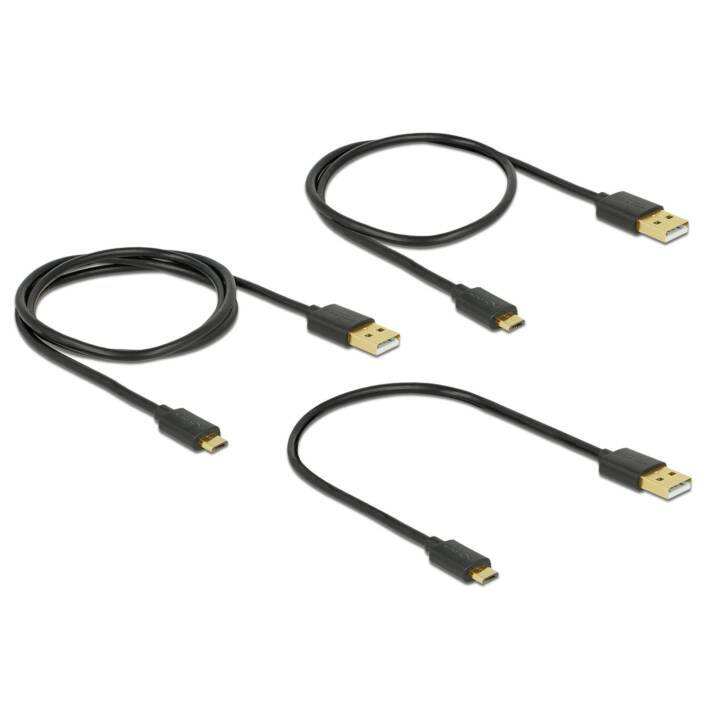 DELOCK USB-Kabel (Micro USB 2.0 Typ-A, USB 2.0 Typ-A, 0.9 m)