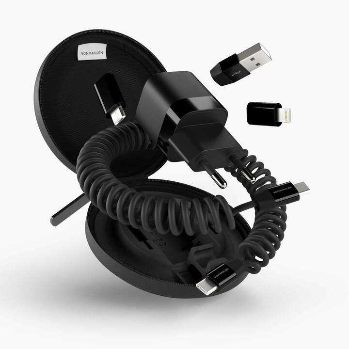 VONMÄHLEN Allroundo GaN All-in-One Câble (USB C, USB A, MicroUSB de B, Fiche Lightning, 0.9 m)