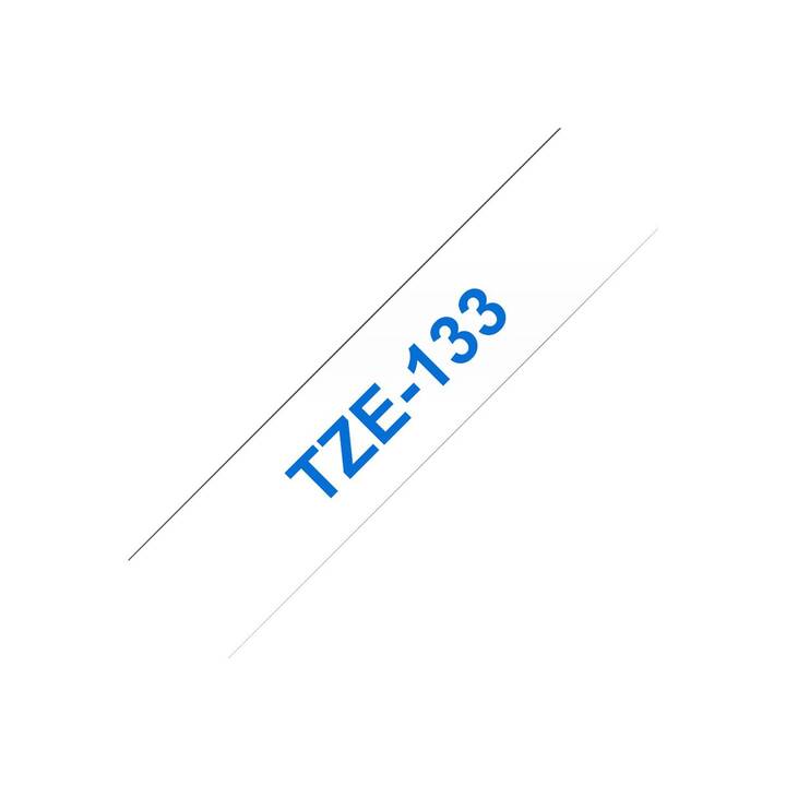 BROTHER TZe-133 Ruban d'écriture (Bleu / Transparent, 12 mm)