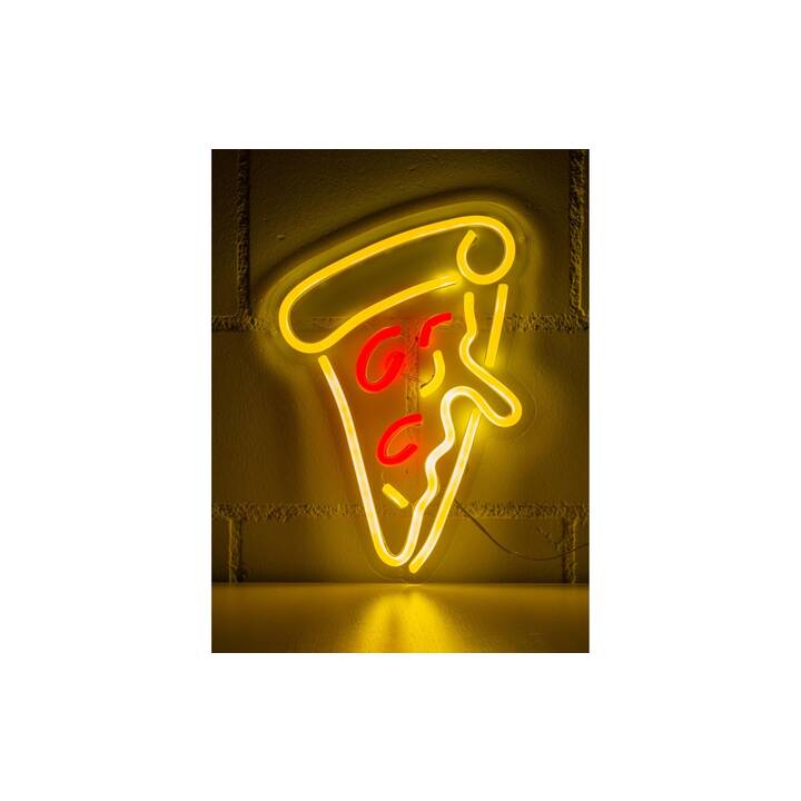 VEGAS LIGHTS Lumière d'ambiance LED Pizza (Jaune, Rouge, Blanc, 11 W)