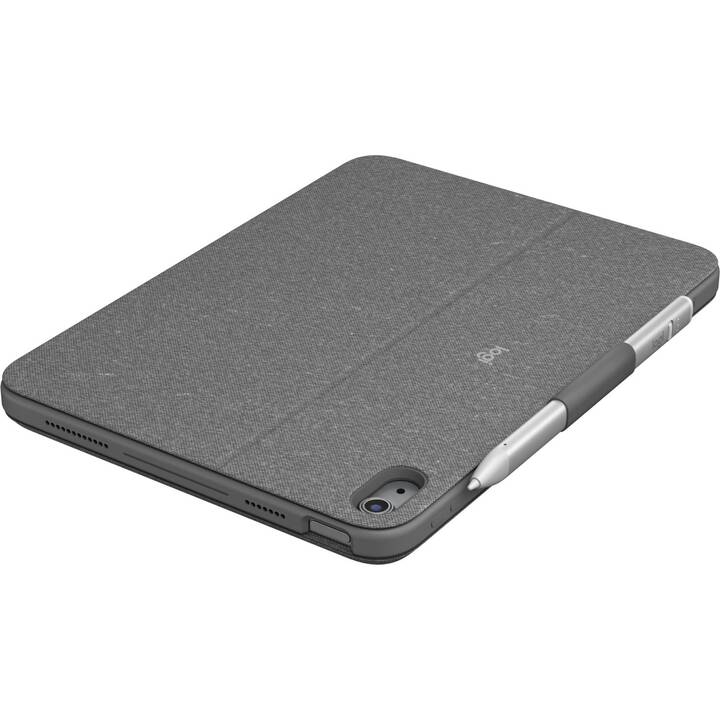 LOGITECH Combo Touch Type Cover / Tablet Tastatur (10.9", 10.5", 10.2", iPad Gen. 10 2022, Grau)
