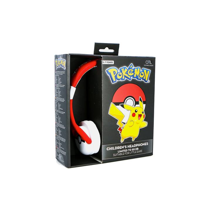 OTL TECHNOLOGIES Pokémon Pokéball Cuffie per bambini (On-Ear, Rosso, Bianco)