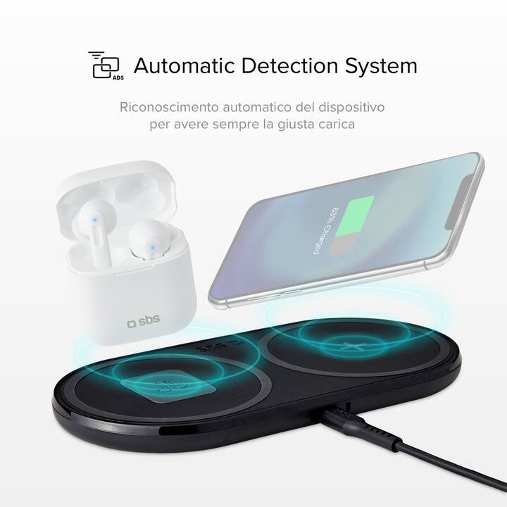 SBS Dual 10W +10W Wireless Charger (20 W)