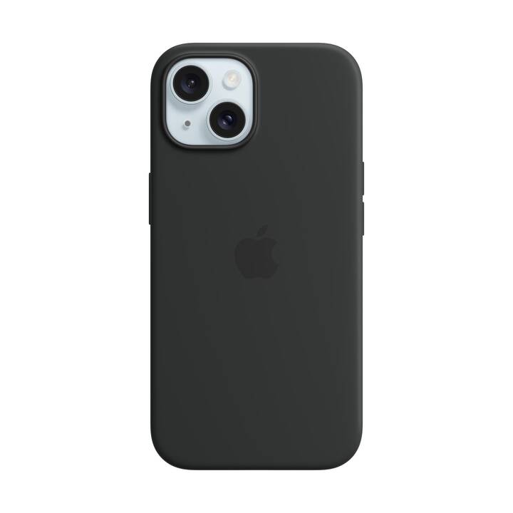 APPLE Backcover Silicone Case mit MagSafe (iPhone 15, Schwarz)