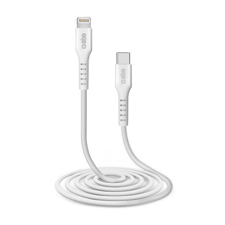SBS Câble (Lightning, USB Type-C, 2 m)