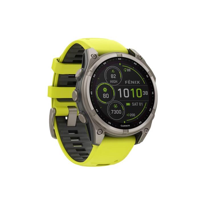 GARMIN Fenix 8 Solar Sapphire (47 mm, Taille unique, Argent)