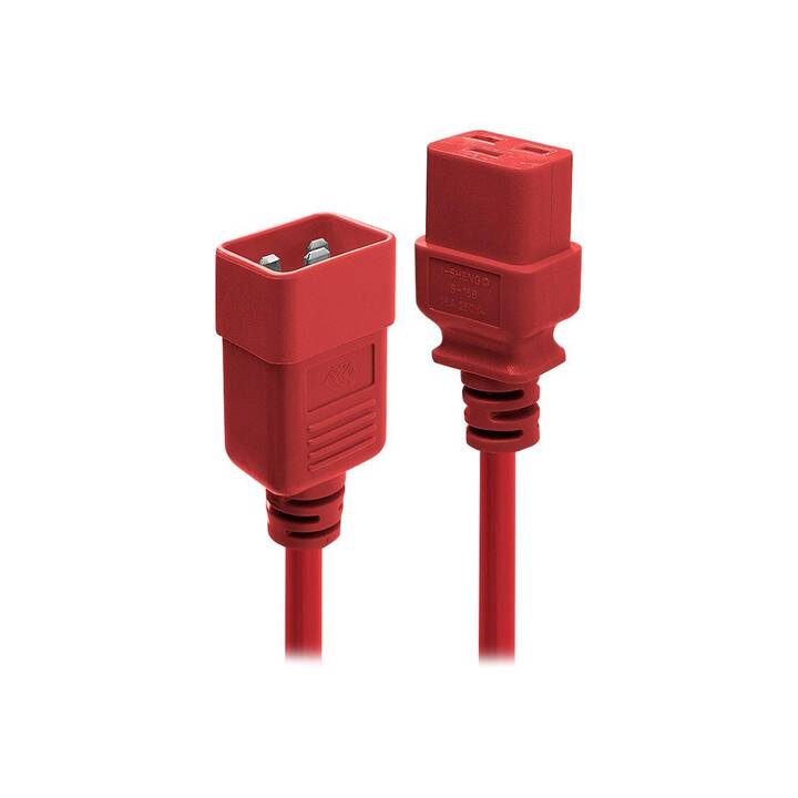 LINDY Câble secteur (C19 / C20, 3 m, Noir, Rouge)
