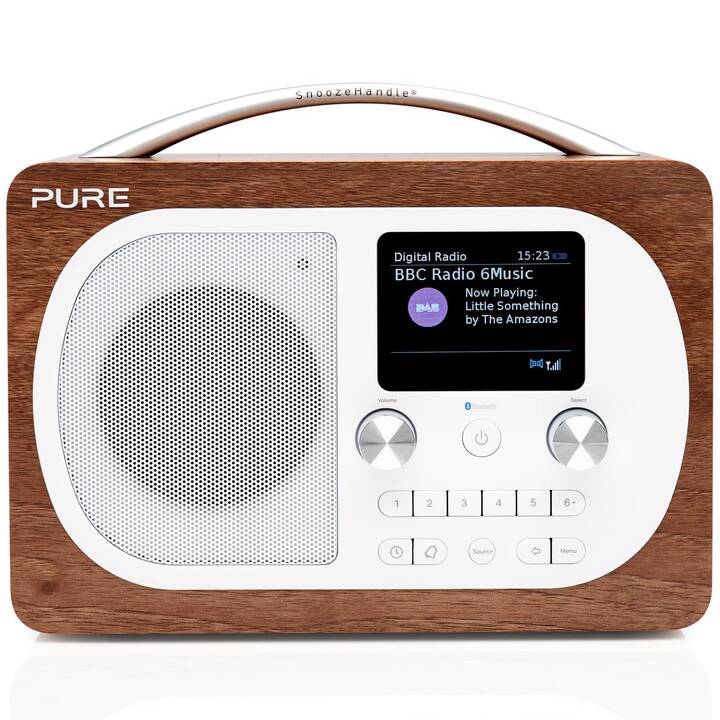 PURE Evoke H4 Radios numériques (Brun noyer, Blanc)
