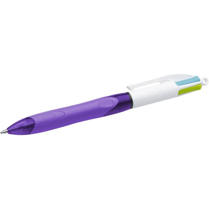 BIC Kugelschreiber 4 Colours Grip (Blau, Pink, Violett, Grün)