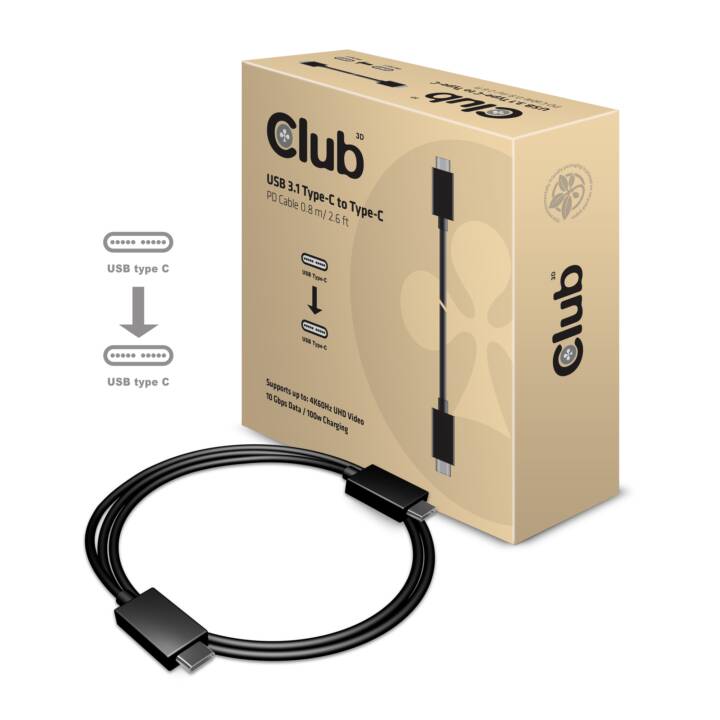 CLUB 3D Cavo USB (USB 3.1 di tipo C, 0.8 m)