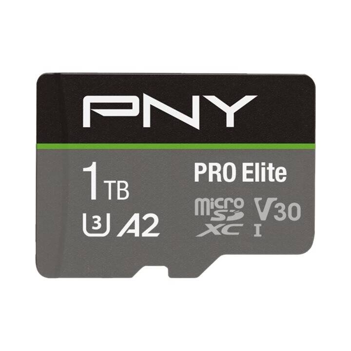 PNY Micro SDXC UHS-I Pro Elite (A2, Class 10, UHS-I Class 3, Video Class 30, 1000 Go, 100 Mo/s)