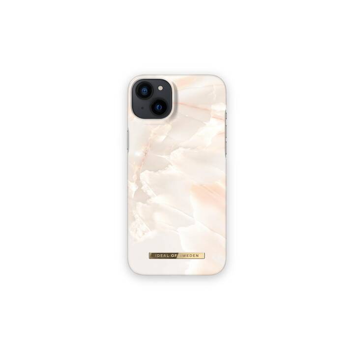 IDEAL OF SWEDEN Backcover Pearl Marble (iPhone 14 Plus, Façonné, Rose, Blanc)