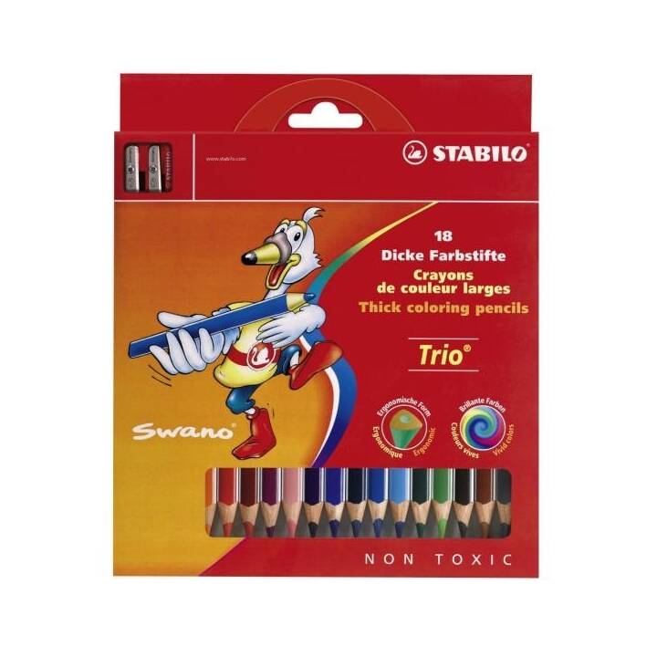 STABILO Crayons de couleur (Multicolore, 18 pièce)