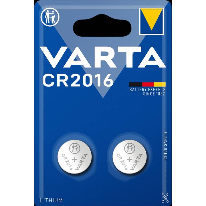VARTA Batterie (CR2016, 2 pièce)