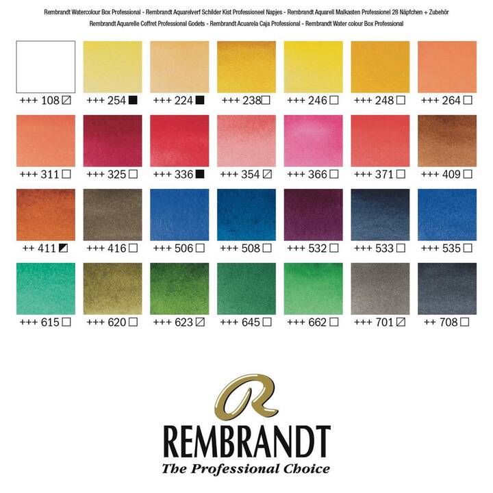REMBRANDT Colore acquerello Professional Set (42 pezzo, Multicolore)