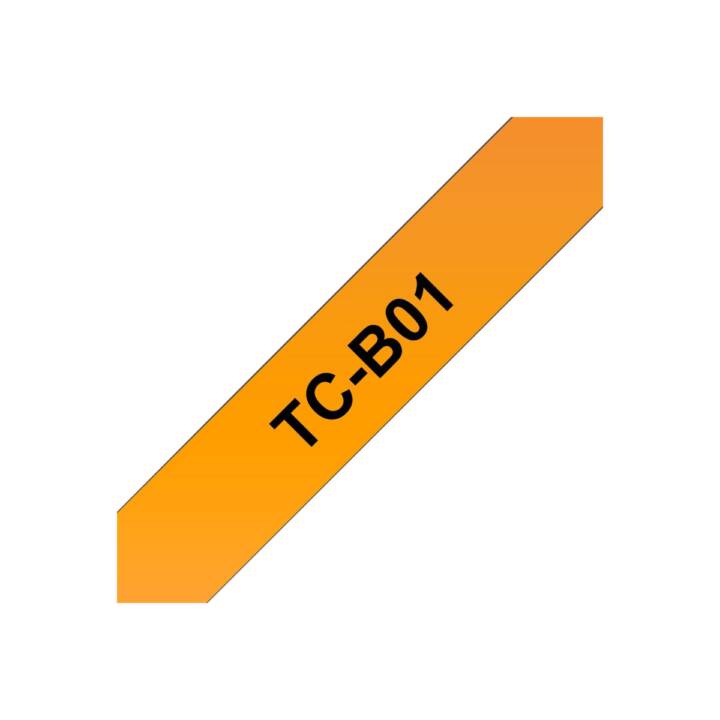 BROTHER TC-B01 Ruban d'écriture (Noir / Orange, 12 mm)