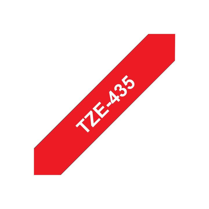 BROTHER TZe-435 Schriftband (Weiss / Rot, 12 mm)
