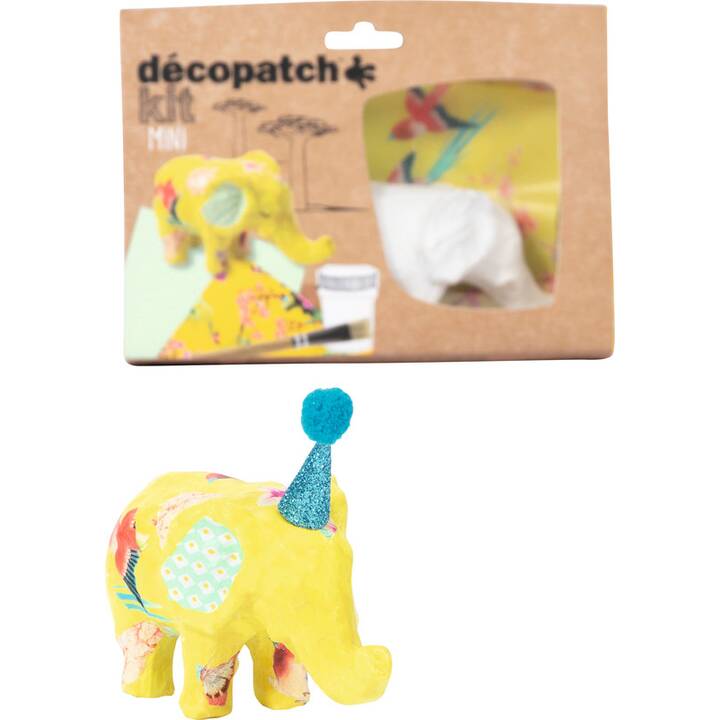 DÉCOPATCH Elephant Figure décorative (Décorer, Peindre, Coller)