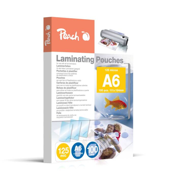 PEACH Films de plastification (A6, 125 µm, 100 pezzo)