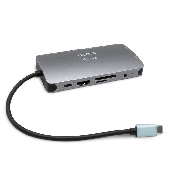 DICOTA Stazione d'aggancio 10-in-1 (VGA, HDMI, 3 x USB 3.0 di tipo A, RJ-45 (LAN), USB 3.0 di tipo C)